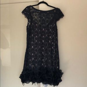 Cocktail Dress with Feathered Bottom